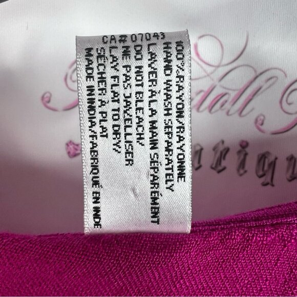 Accessory Street coverup dress tassle sides beach rayon Pink Poncho with Fringe - Picture 8 of 9